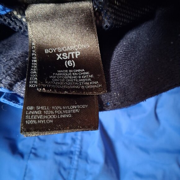 The North Face Hyvent Jacket Youth Boys XS 6 Blue Roll Away Hood Lightweight - Picture 10 of 16